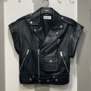 Saint Laurent Black Leather Vest- COMING DOWN TONIGHT